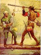 Louis Rhead Robin Hood and Little John oil painting